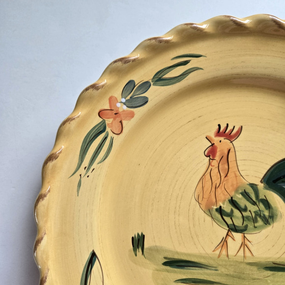 Target Home Rooster Salad Plate Hand Painted Yellow Stoneware Retro Farmhouse - Picture 4 of 8